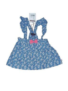 Sergent Major Baby Girl 6M Floral Dress Set Blue Pink White w/ Bottoms Outfit